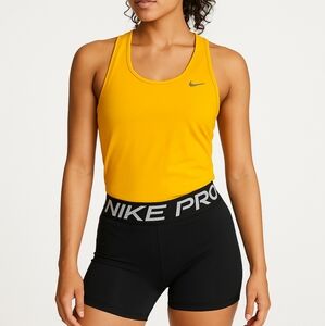 Nike Pro Dri-FIT Seamless Tank Yellow Orange Junior XXL Fits Womens Medium